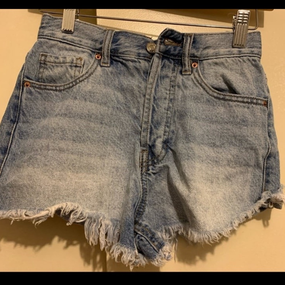 PacSun Light Blue Frayed Jean Shorts